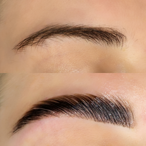 brow lamination before after